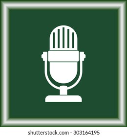 Retro microphone sign icon, vector illustration. Flat design style