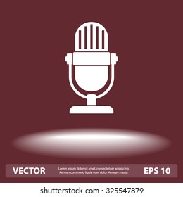 Retro microphone sign icon, vector illustration. Flat design style