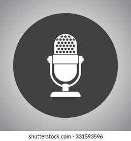 Retro microphone sign icon, vector illustration. Flat design style