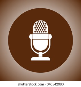 Retro microphone sign icon, vector illustration. Flat design style