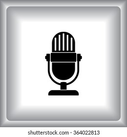 Retro microphone sign icon, vector illustration. Flat design style
