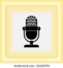 Retro microphone sign icon, vector illustration. Flat design style