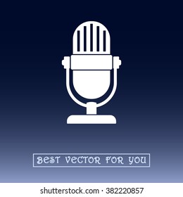 Retro microphone sign icon, vector illustration. Flat design style