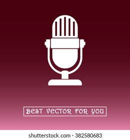 Retro microphone sign icon, vector illustration. Flat design style