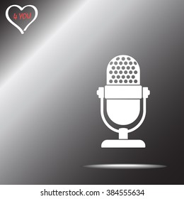 Retro microphone sign icon, vector illustration. Flat design style