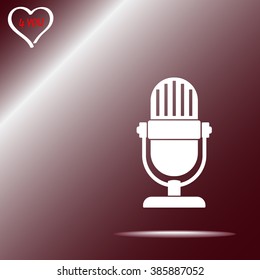 Retro microphone sign icon, vector illustration. Flat design style