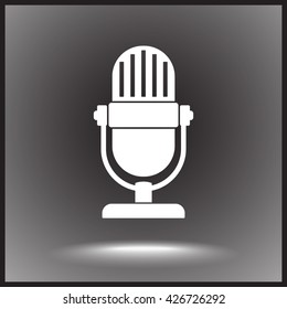 Retro microphone sign icon, vector illustration. Flat design style