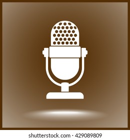 Retro microphone sign icon, vector illustration. Flat design style