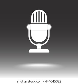 Retro microphone sign icon, vector illustration. Flat design style