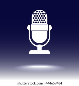 Retro microphone sign icon, vector illustration. Flat design style