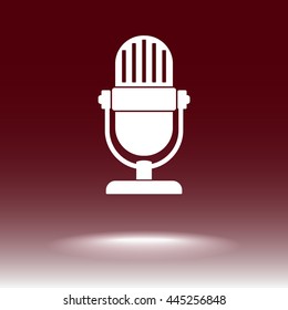 Retro microphone sign icon, vector illustration. Flat design style
