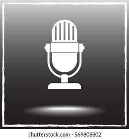 Retro microphone sign icon, vector illustration. Flat design style