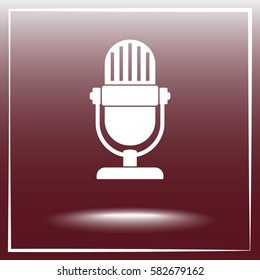 Retro microphone sign icon, vector illustration. Flat design style