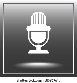 Retro microphone sign icon, vector illustration. Flat design style