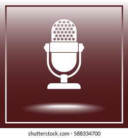 Retro microphone sign icon, vector illustration. Flat design style