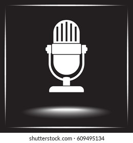 Retro microphone sign icon, vector illustration. Flat design style