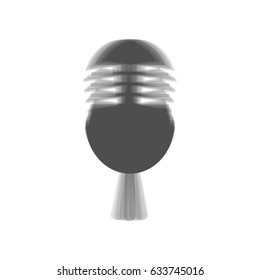 Retro microphone sign. Vector. Gray icon shaked at white background.