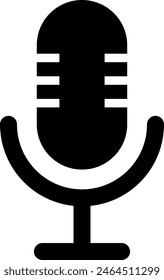 Retro microphone simple silhouette icon