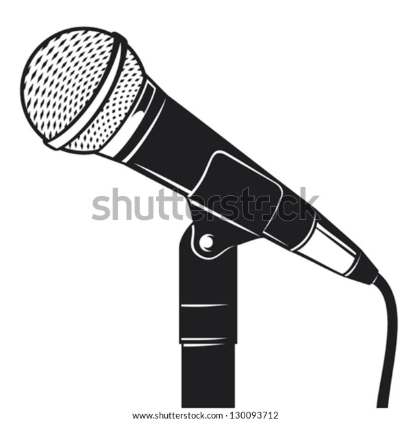 Retro Microphone Stand Stock Vector (Royalty Free) 130093712