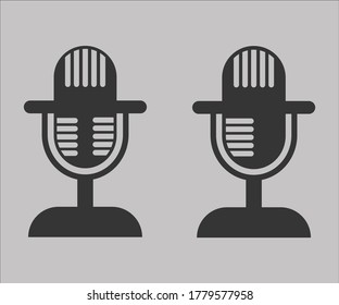 Silueta de diseño de vectores de micrófono retro. Música, voz, icono de grabación. Grabación, estudio, ilustración, símbolo,
Icono 