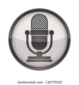 Retro microphone vector icon.