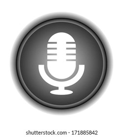 Retro microphone vector icon. 