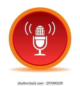 Retro microphone vector icon. 