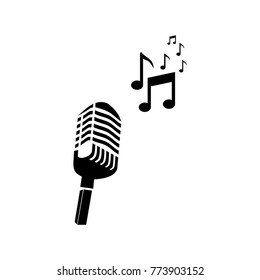 Retro microphone vector icon
