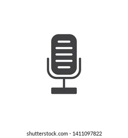 Retro Microphone vector icon. Audio record mic filled flat sign for mobile concept and web design. Radio microphone glyph icon. Symbol, logo illustration. Vector graphics