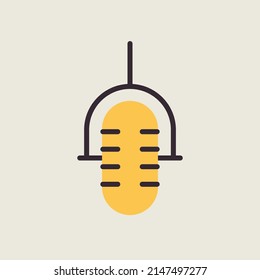 Retro microphone vector icon. Graph symbol for music and sound web site and apps design, logo, app, UI