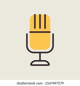 Retro microphone vector icon. Graph symbol for music and sound web site and apps design, logo, app, UI