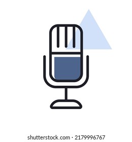 Retro microphone vector icon. Graph symbol for music and sound web site and apps design, logo, app, UI