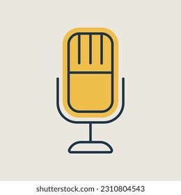 Rückro Mikrofon, Vektorsymbol. Graph-Symbol für Musik und Sound-Website und Apps-Design, Logo, App, Benutzeroberfläche