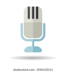 Retro microphone vector icon. Graph symbol for music and sound web site and apps design, logo, app, UI