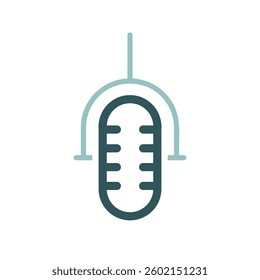 Retro microphone vector icon. Graph symbol for music and sound web site and apps design, logo, app, UI