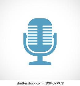 Retro microphone vector icon isolated on white background