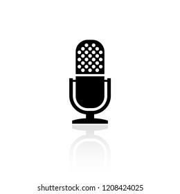 Retro microphone vector icon isolated on white background