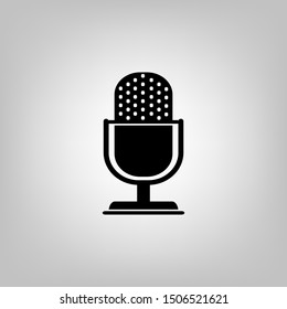 Retro microphone vector icon isolated on white background