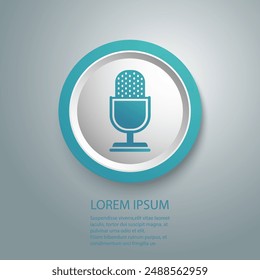 Retro microphone vector icon isolated on white background