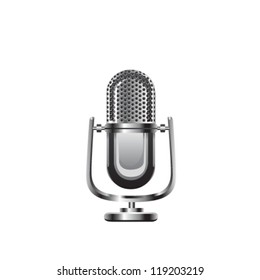 Retro microphone vector illustration.