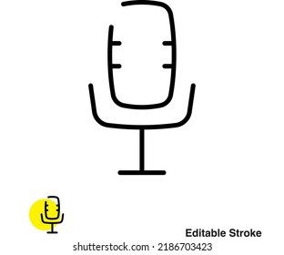 Retro Microphone Vector Line Icon