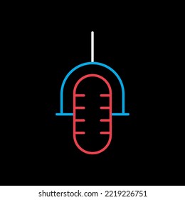 Retro-Mikrofon-Vektorgrafik auf schwarzem Hintergrund-Symbol. Graph-Symbol für Musik und Sound-Website und Apps-Design, Logo, App, Benutzeroberfläche