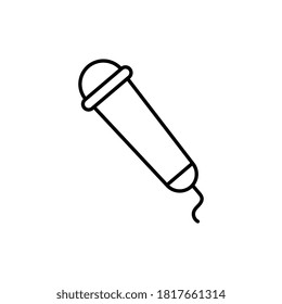 Retro microphone vector on white background. Mic silhouette. Flat stye vector illustration