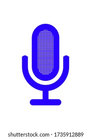 Retro microphone for voice recording on a white background. Commentator. News. Radio and television. Background image. Place for text. Poster. Outdoor advertising. Template for text. Abstraction.