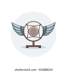 Retro microphone with wings