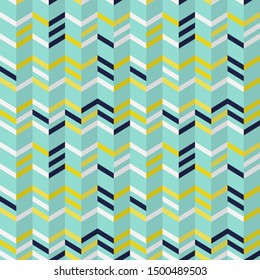 Retro mid century geo geometric pattern. Vintage colors - mint, mustard yellow, navy blue. 70s vintage geometry