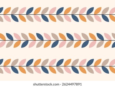 retro meados do século moderno linha arte leves ornamento, folha vetor ilustração, abstrato A3 cartaz impressão design	