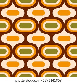 Retro mid-century modern oval geometrics, atomic age style ogee.