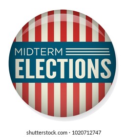 Retro Midterm Elections Vote & Election Pin Button / Badge