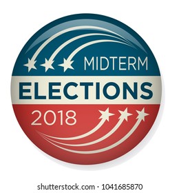 Retro Midterm Elections Vote & Election Pin Button / Badge